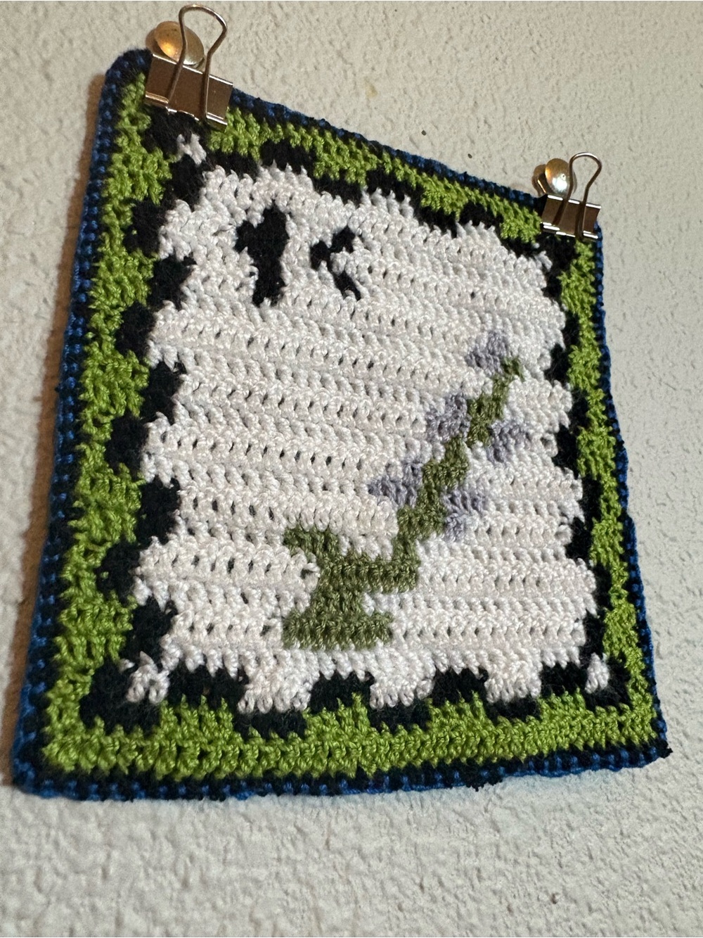 Handmade Crochet Sew-on Lavender Stamp Patch